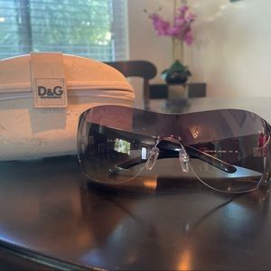 Dolce & Gabbana Black Wrap Around Sunglasses